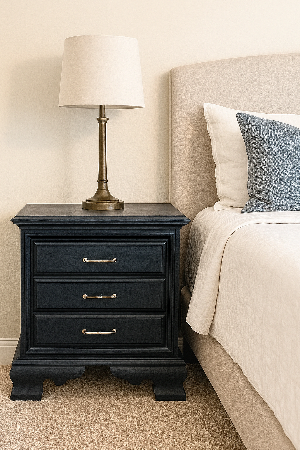 SOLD: Elegant Black Nightstand Set – Timeless Style, Freshly Refinished (Set of 2)