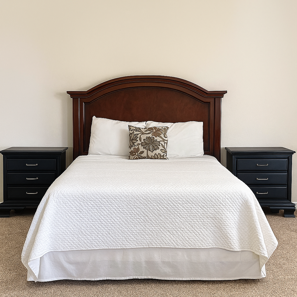 SOLD: Elegant Black Nightstand Set – Timeless Style, Freshly Refinished (Set of 2)