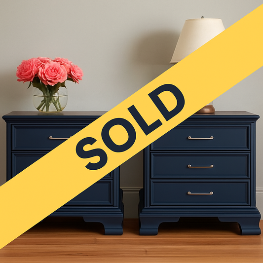 SOLD: Elegant Black Nightstand Set – Timeless Style, Freshly Refinished (Set of 2)